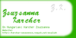 zsuzsanna karcher business card